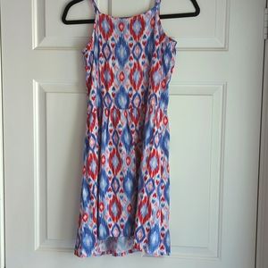 3/$15 - Crazy 8 Size XL Girls Blue Pink and White Sleeveless Dress